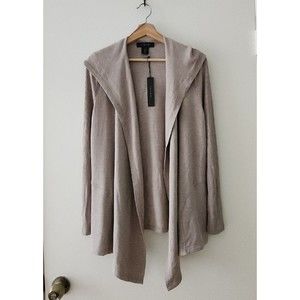 Tahari Womens Cardigan Sweater  Hood Stretch Knit SZ M  NWT